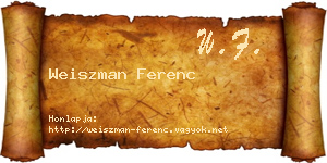 Weiszman Ferenc névjegykártya